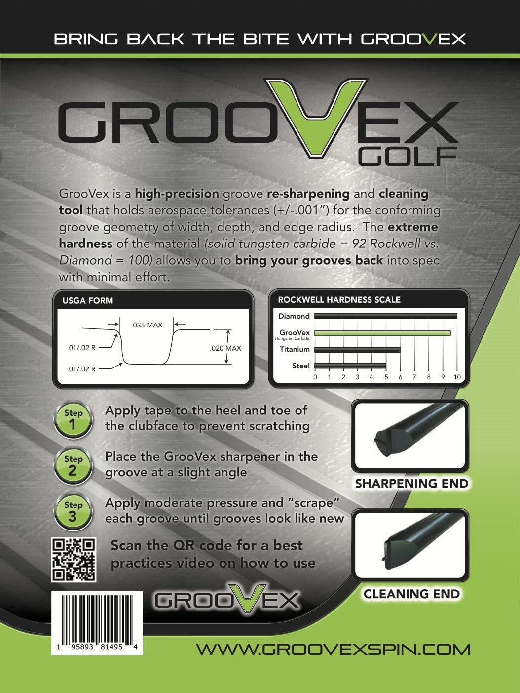 GrooVex Golf Groove Sharpener | High Precision Carbide Re-sharpener