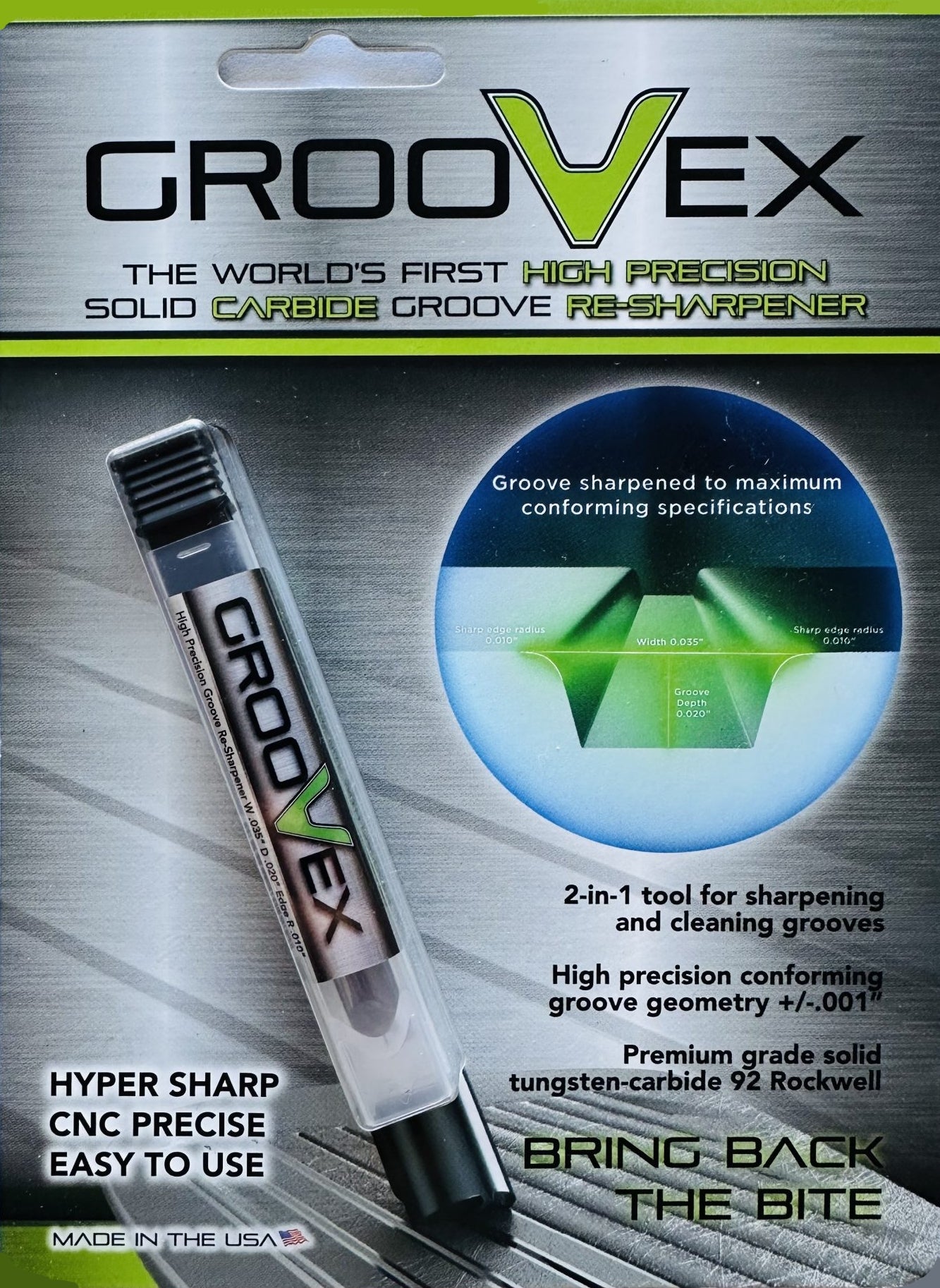 GrooVex Golf Groove Sharpener | High Precision Carbide Re-sharpener